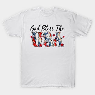 God Bless America 4th of July American Flag Men Women T-Shirt